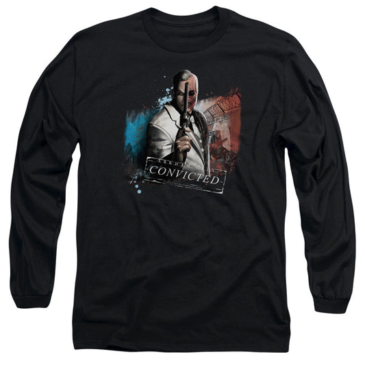 Arkham City Two Face Mens Long Sleeve Shirt Black
