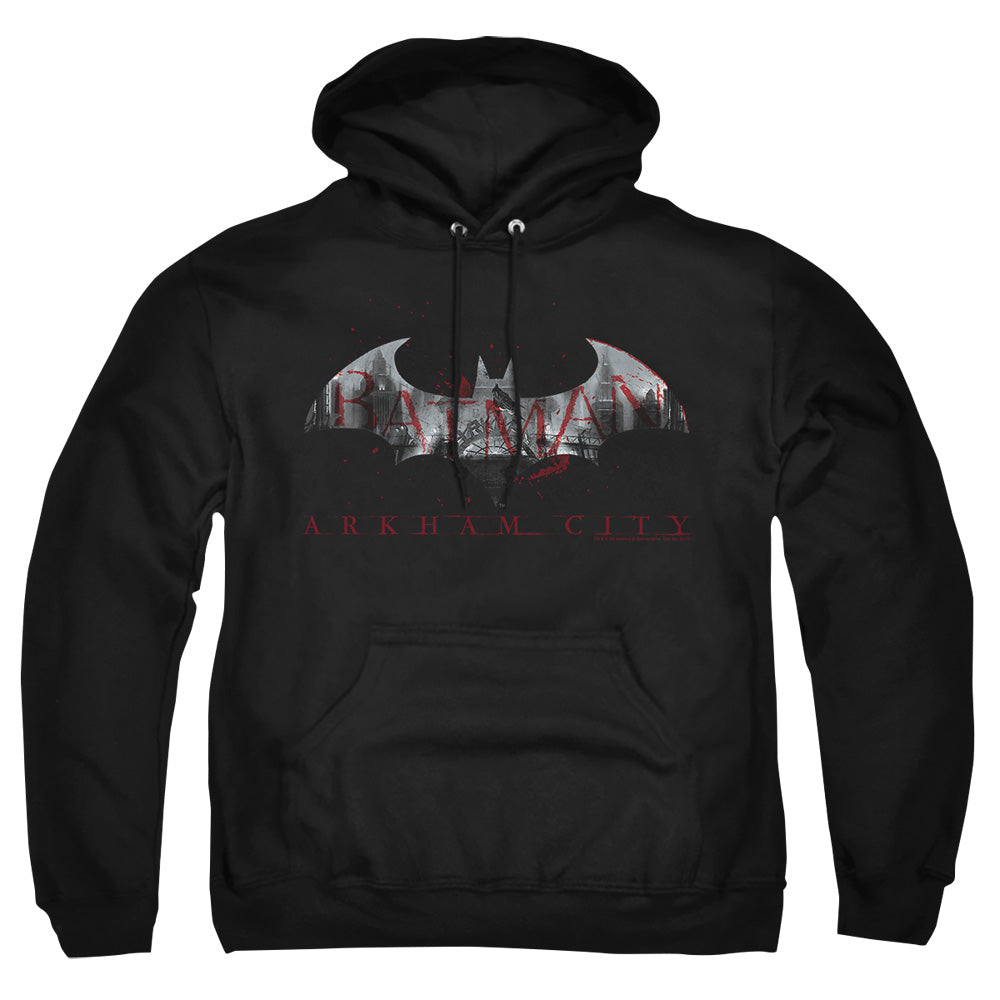 Arkham City Bat Fill Mens Hoodie Black