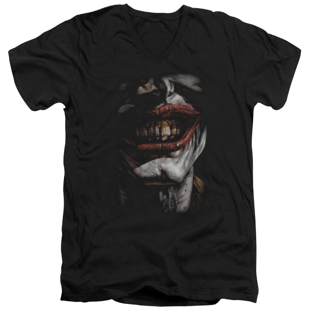 Batman Ile Of Evil Mens Slim Fit V Neck T Shirt Black