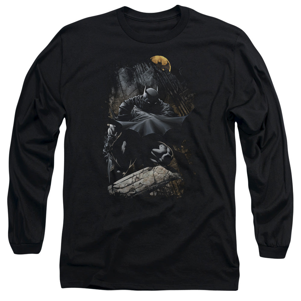 Batman Sweeping Cape Mens Long Sleeve Shirt Black