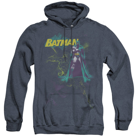 Batman Bat Spray Heather Mens Hoodie Navy