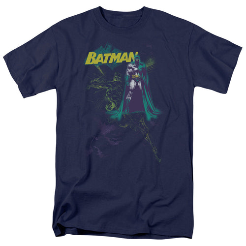 Batman Bat Spray Mens T Shirt Navy