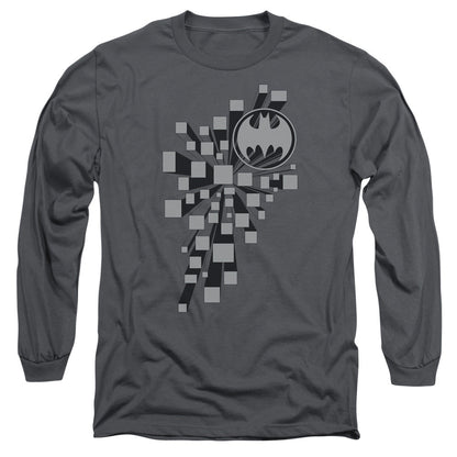 Batman Gotham 3D Mens Long Sleeve Shirt Charcoal