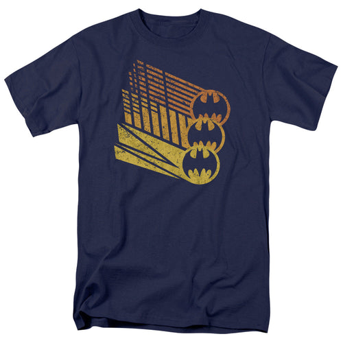 Batman Bat Signal Shapes Mens T Shirt Navy