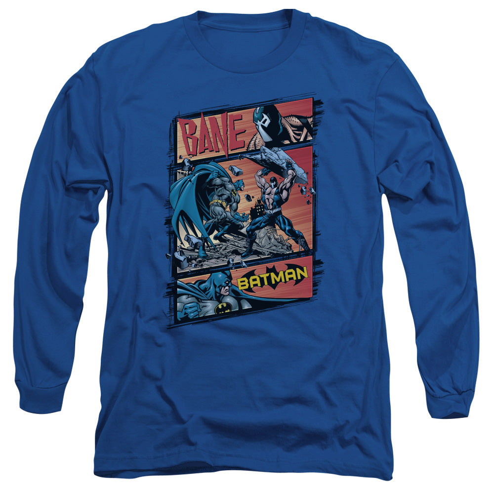 Batman Epic Battle Mens Long Sleeve Shirt Royal