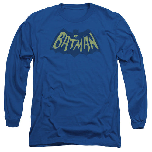Batman Show Bat Logo Mens Long Sleeve Shirt Royal Blue