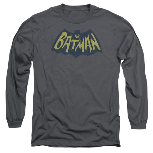 Batman Show Bat Logo Mens Long Sleeve Shirt Charcoal