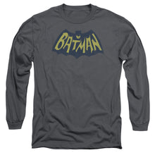 Load image into Gallery viewer, Batman Show Bat Logo Mens Long Sleeve Shirt Charcoal
