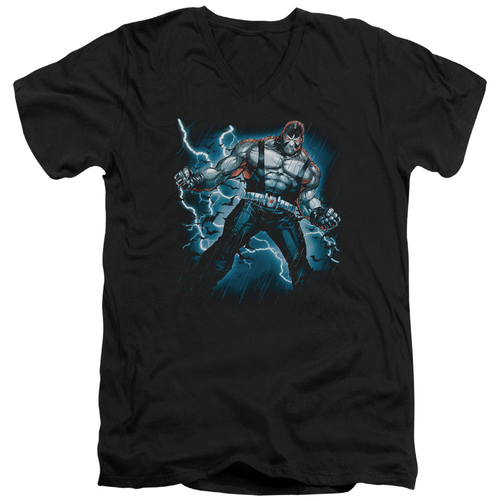 Batman Stormy Bane Mens Slim Fit V Neck T Shirt Black