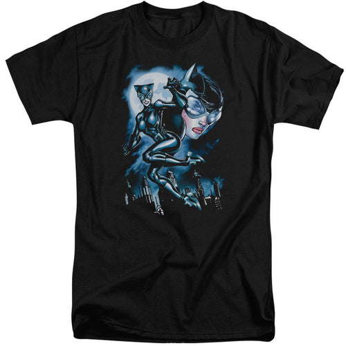 Batman Moonlight Cat Mens Tall T Shirt Black