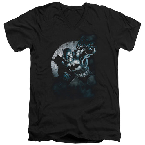 Batman Batman Spotlight Mens Slim Fit V Neck T Shirt Black