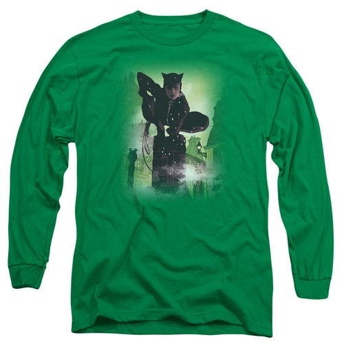 Batman Catwoman #63 Cover Mens Long Sleeve Shirt Kelly Green
