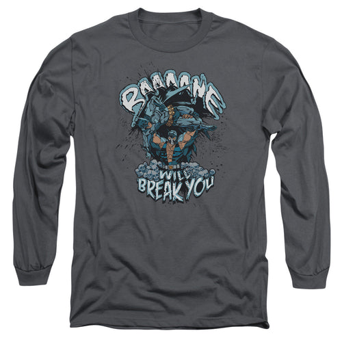 Batman Bane Will Break You Mens Long Sleeve Shirt Charcoal
