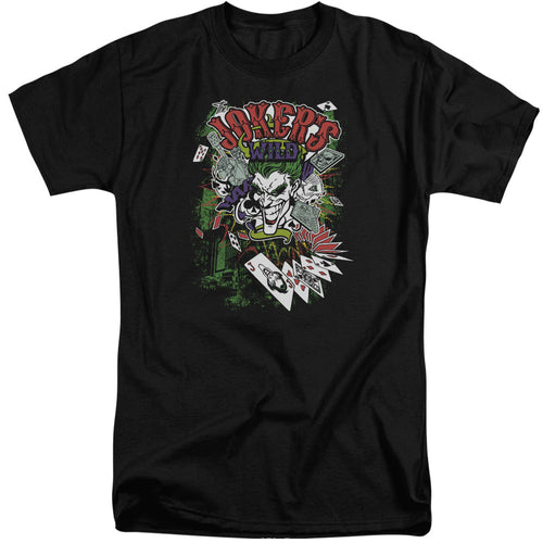 Batman Jokers Wild Mens Tall T Shirt Black