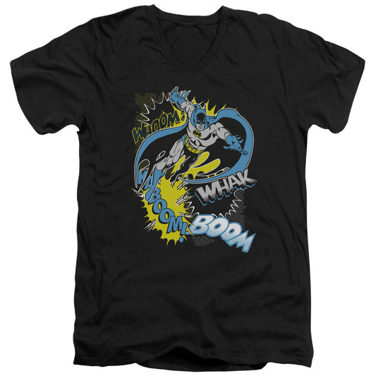 Batman Bat Effects Mens Slim Fit V Neck T Shirt Black
