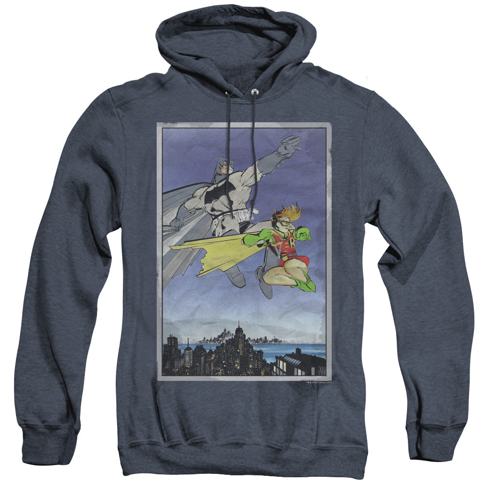 Batman Dkr Duo Heather Mens Hoodie Navy Blue