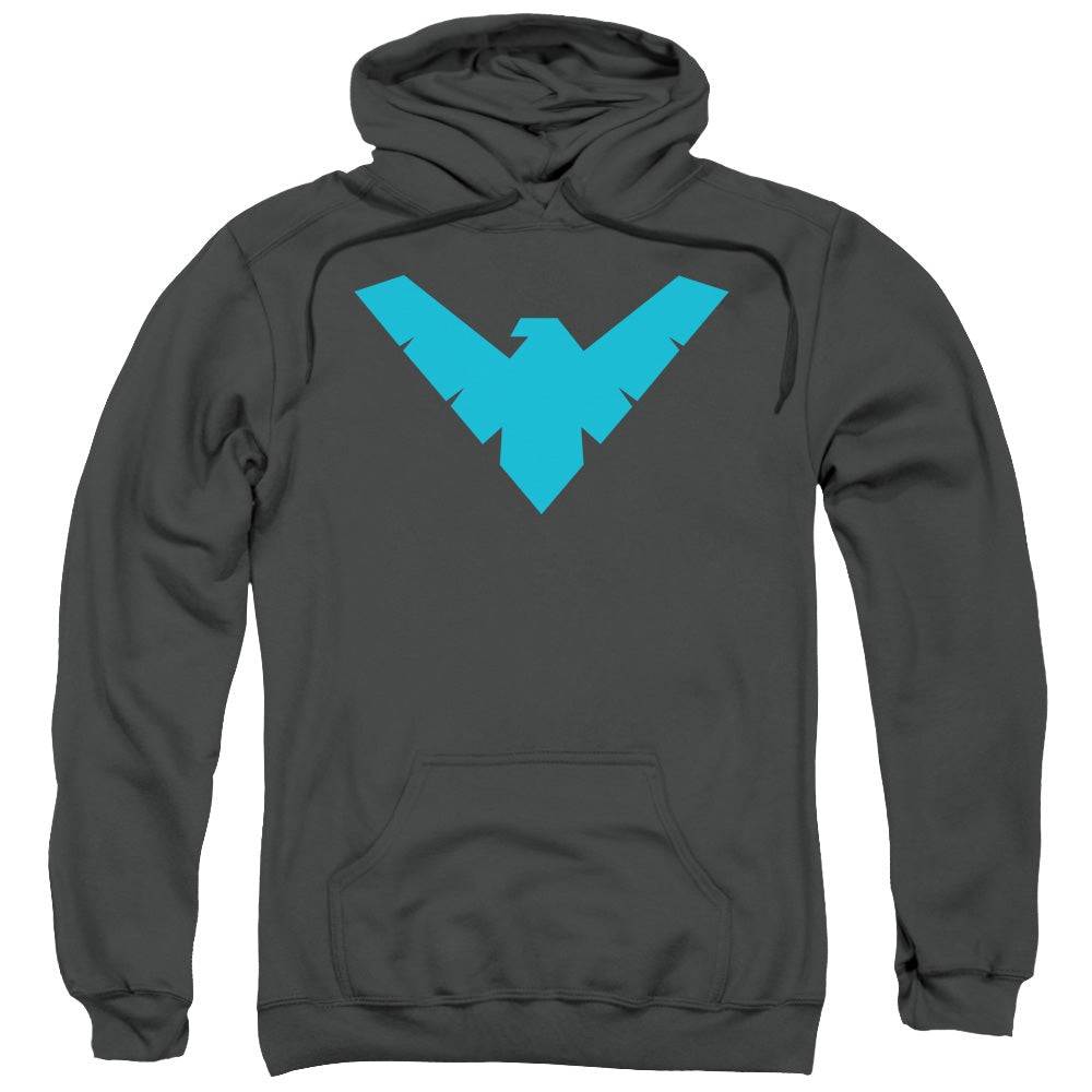 Batman Nightwing Symbol Mens Hoodie Charcoal