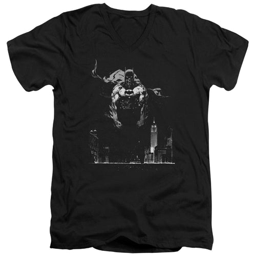 Batman Dirty City Mens Slim Fit V Neck T Shirt Black