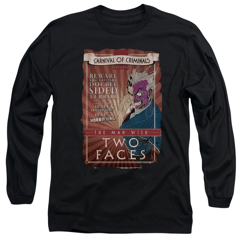 Batman Two Faces Mens Long Sleeve Shirt Black