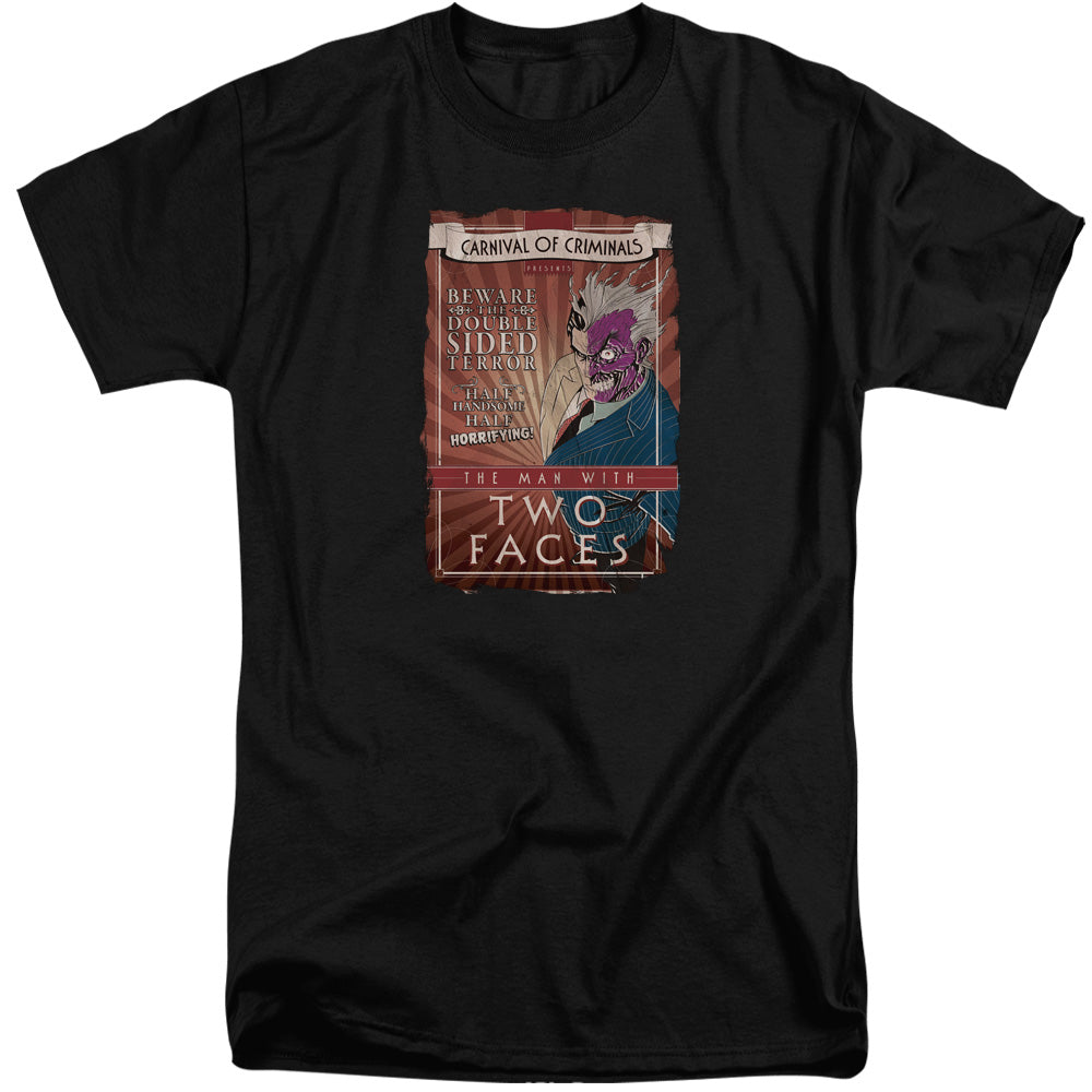 Batman Two Faces Mens Tall T Shirt Black