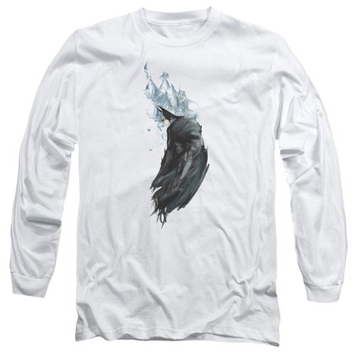 Batman Wash Mens Long Sleeve Shirt White