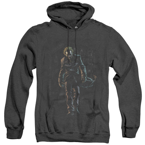 Batman Joker Leaves Arkham Heather Mens Hoodie Black