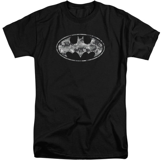 Batman Urban Camo Shield Mens Tall T Shirt Black