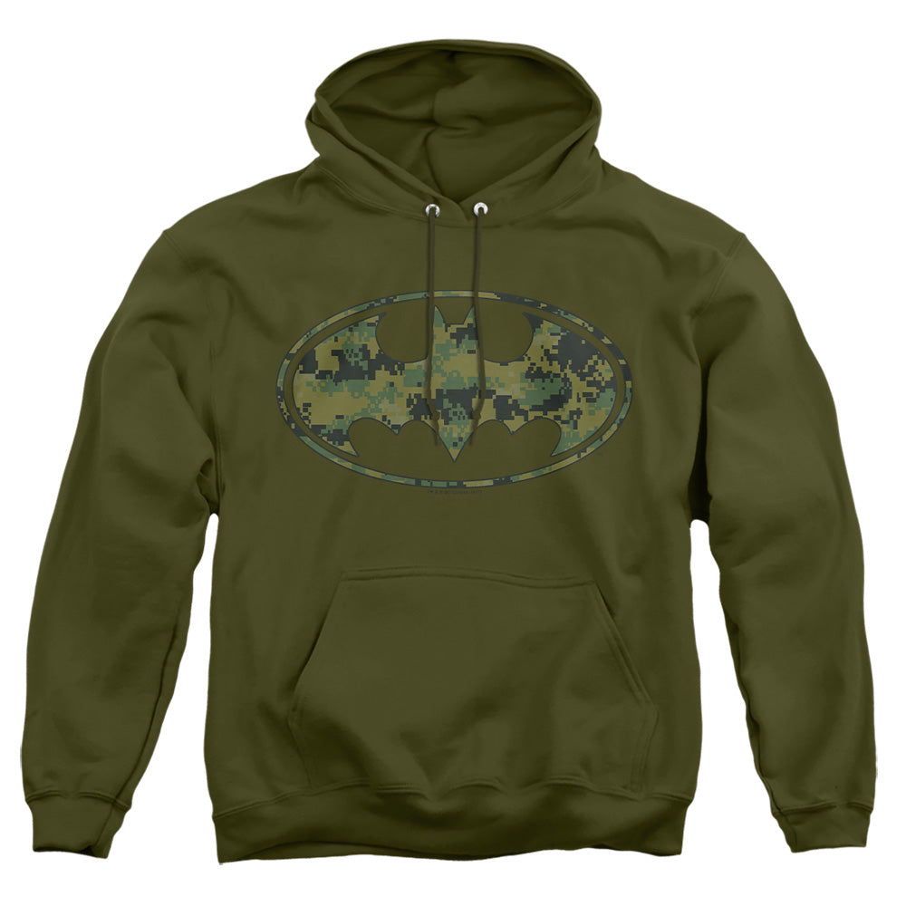 Batman Marine Camo Shield Mens Hoodie Military Green