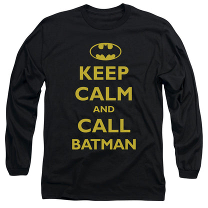 Batman Call Batman Mens Long Sleeve Shirt Black