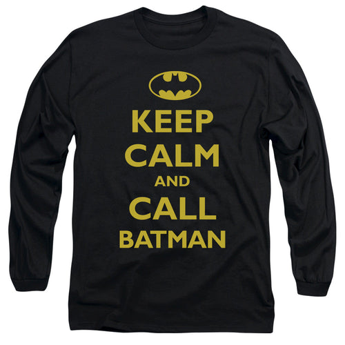 Batman Call Batman Mens Long Sleeve Shirt Black