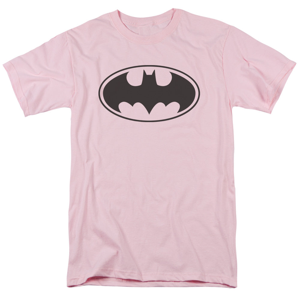 Batman Black Bat Mens T Shirt Pink