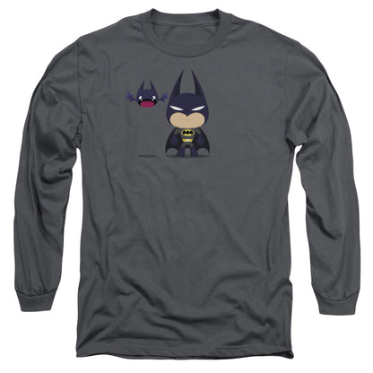 Batman Cute Batman Mens Long Sleeve Shirt Charcoal