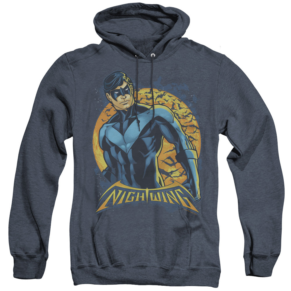 Batman Nightwing Moon Heather Mens Hoodie Navy