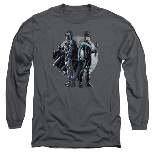 Batman Spotlight Mens Long Sleeve Shirt Charcoal