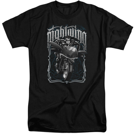 Batman Nightwing Biker Mens Tall T Shirt Black