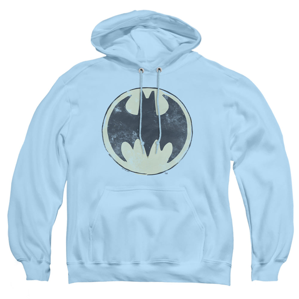 Batman Old Time Logo Mens Hoodie Light Blue