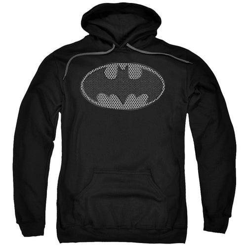 Batman Chainmail Shield Mens Hoodie Black