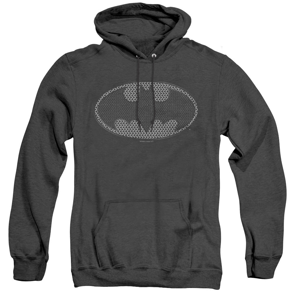 Batman Chainmail Shield Heather Mens Hoodie Black