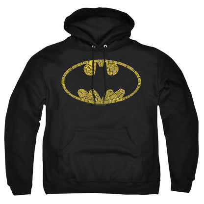 Batman Word Logo Mens Hoodie Black