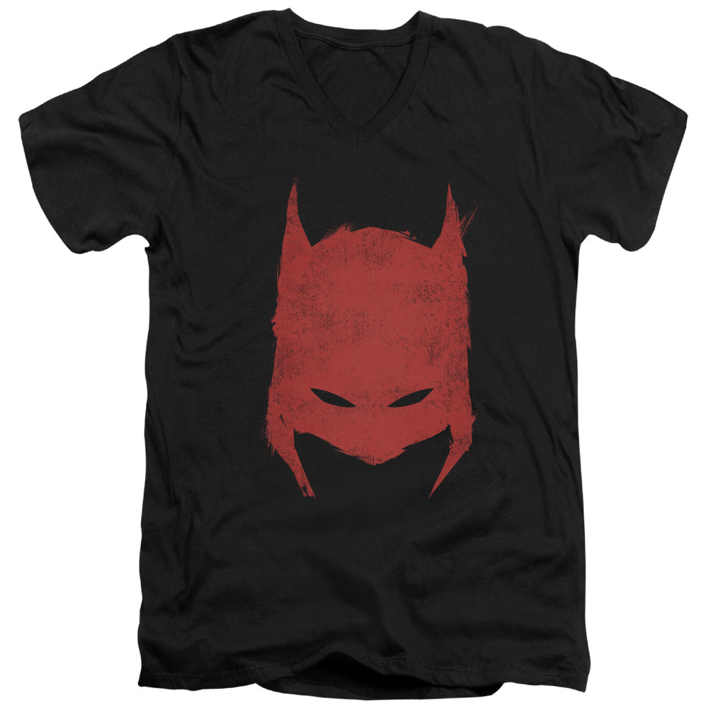 Batman Hacked & Scratched Mens Slim Fit V Neck T Shirt Black