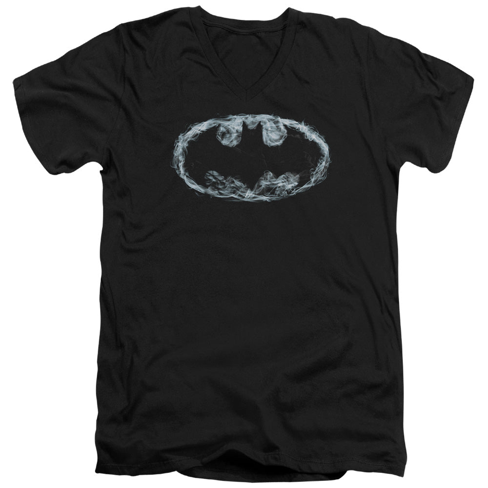 Batman Oke Signal Mens Slim Fit V Neck T Shirt Black