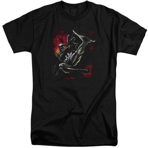 Batman Kick Swing Mens Tall T Shirt Black