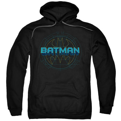 Batman Bat Tech Logo Mens Hoodie Black
