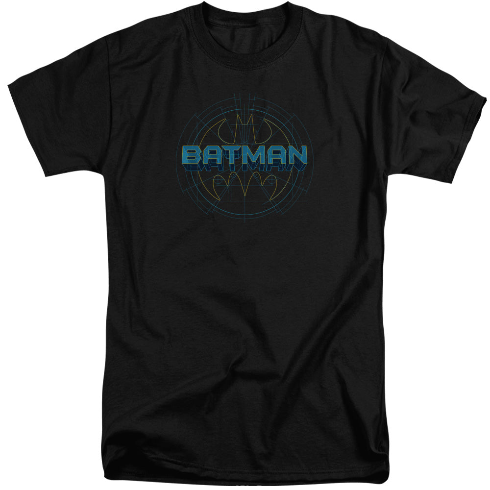 Batman Bat Tech Logo Mens Tall T Shirt Black
