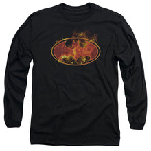 Load image into Gallery viewer, Batman Flames Logo Mens Long Sleeve Shirt Black
