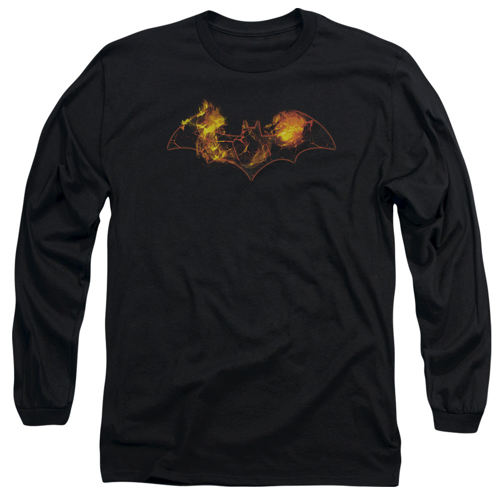 Batman Molten Logo Mens Long Sleeve Shirt Black