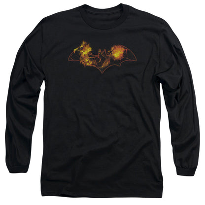 Batman Molten Logo Mens Long Sleeve Shirt Black