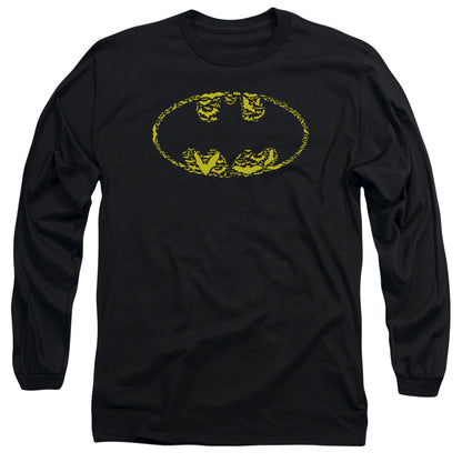 Batman Bats On Bats Mens Long Sleeve Shirt Black