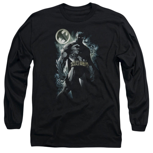Batman The Knight Mens Long Sleeve Shirt Black