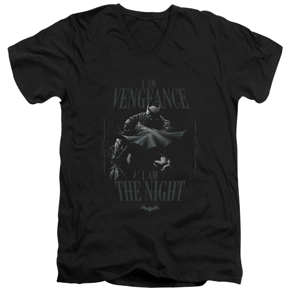 Batman I Am Mens Slim Fit V Neck T Shirt Black
